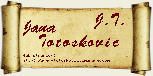 Jana Totošković vizit kartica